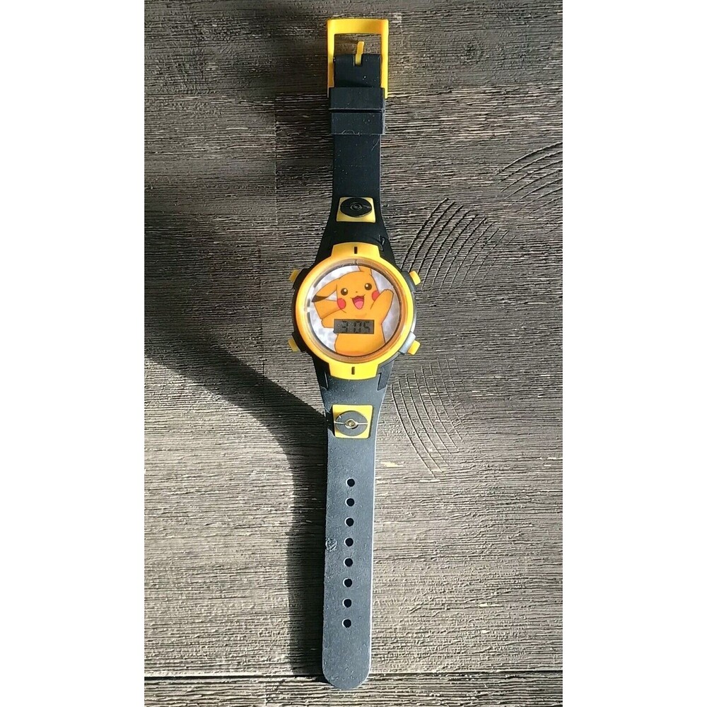 Pokemon Pikachu Accutime Black Yellow Watch 2020 Does Not Light Up